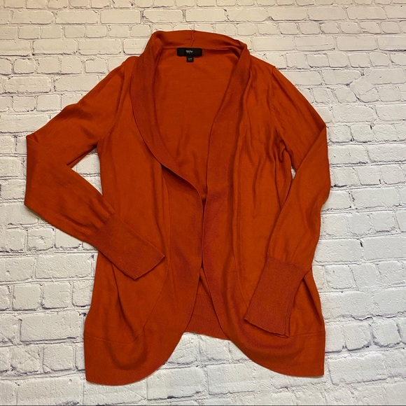 cozy burnt orange cardigan